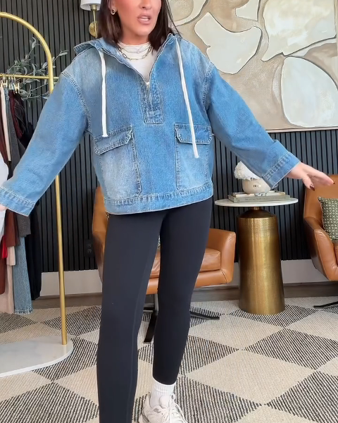 Women's Denim Pullover Jacket