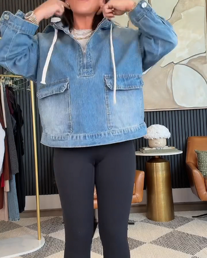 Women's Denim Pullover Jacket
