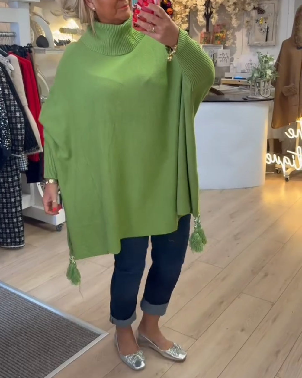 Tassel Poncho Knit