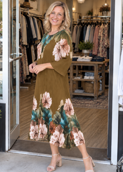 Autumn Bloom Midi Dress