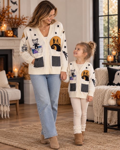 Whimsical Holiday Family Matching Knit Cardigan