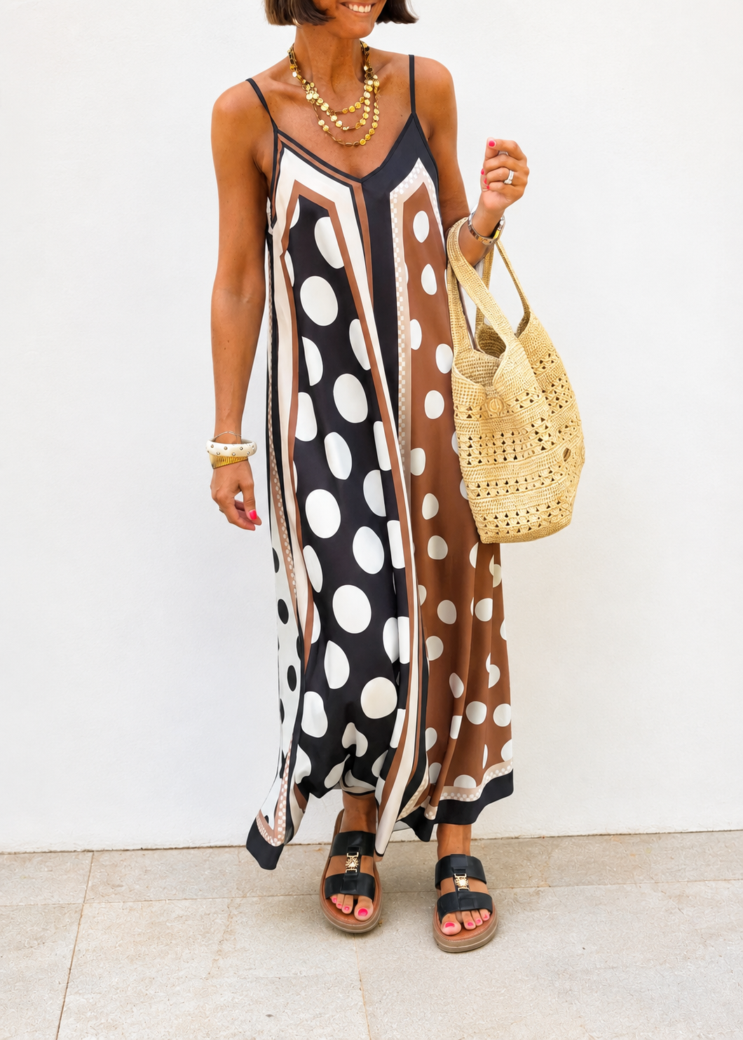 Florence Mixed Print Flowy Maxi Dress