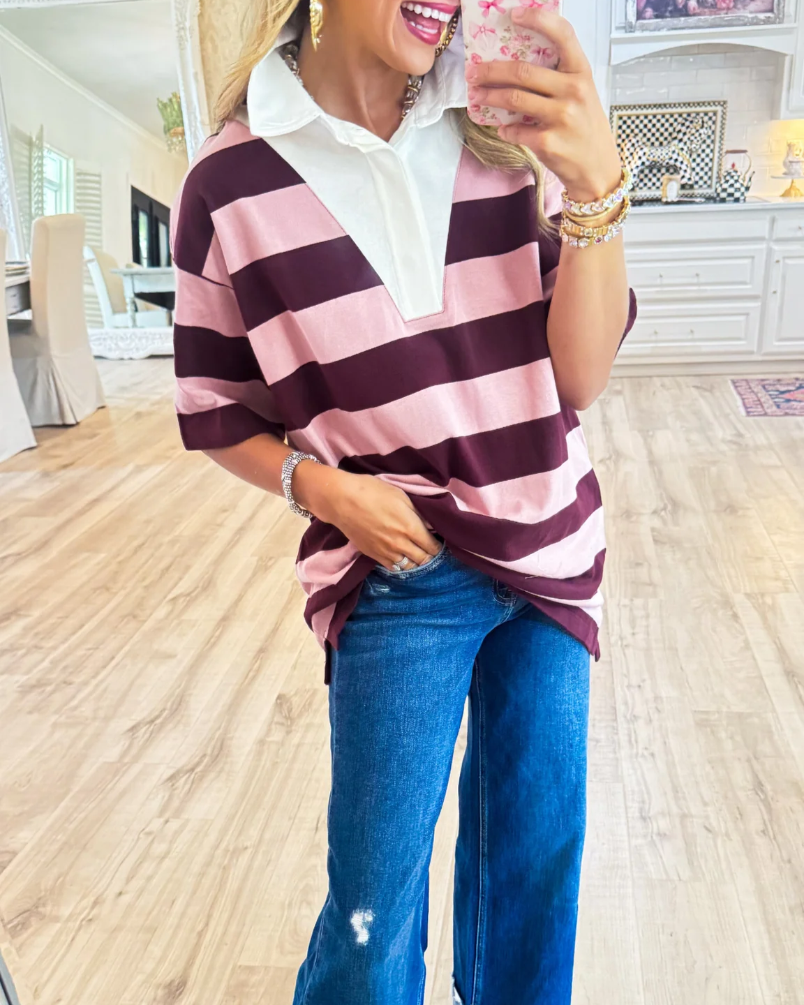Stripe Polo Tunic