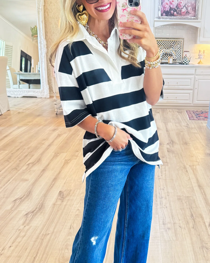 Stripe Polo Tunic