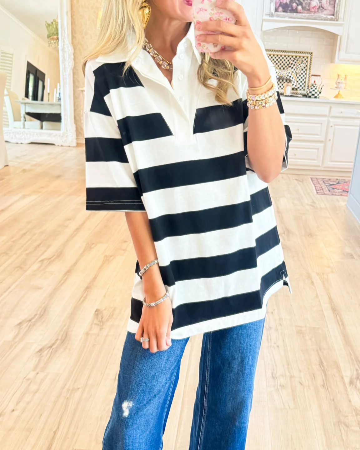 Stripe Polo Tunic