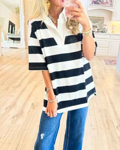 Stripe Polo Tunic