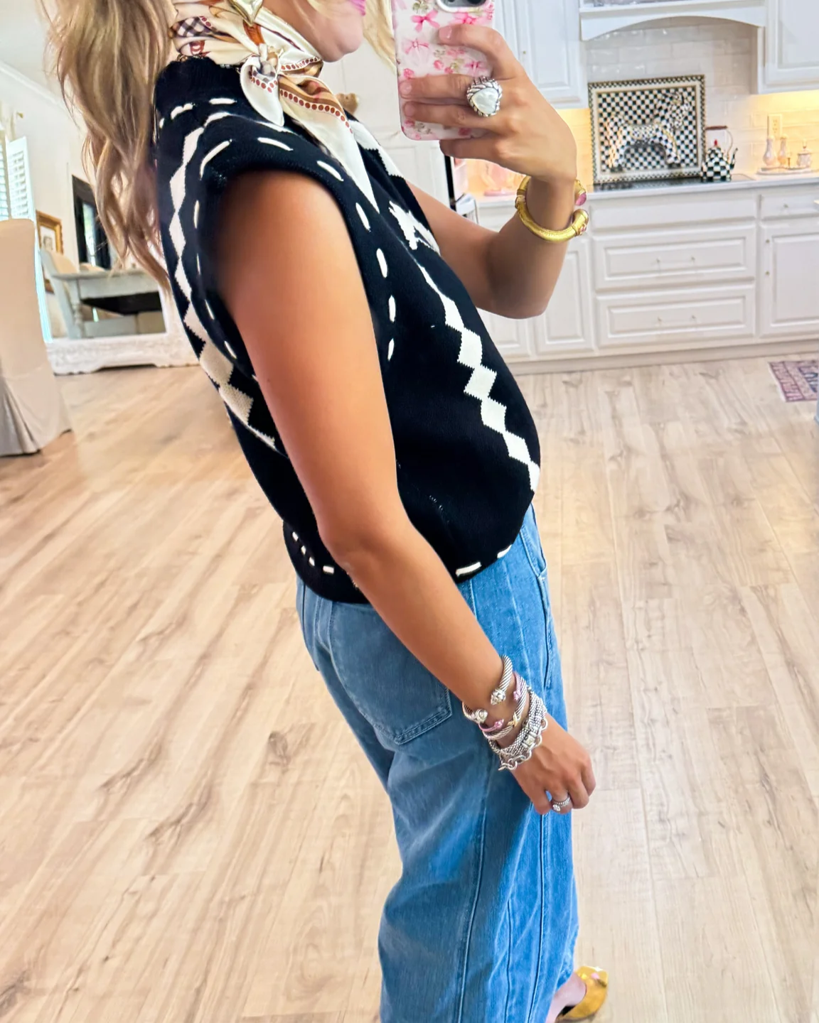 Black Horse Knit Vest