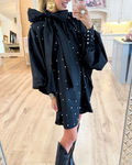 Balloon Sleeve Mini Dress