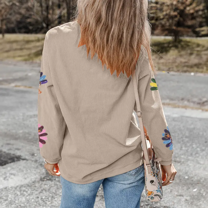 Women's Sequined Turkey Drop Shoulder Sweatshirt