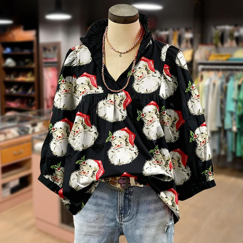 Santa print top