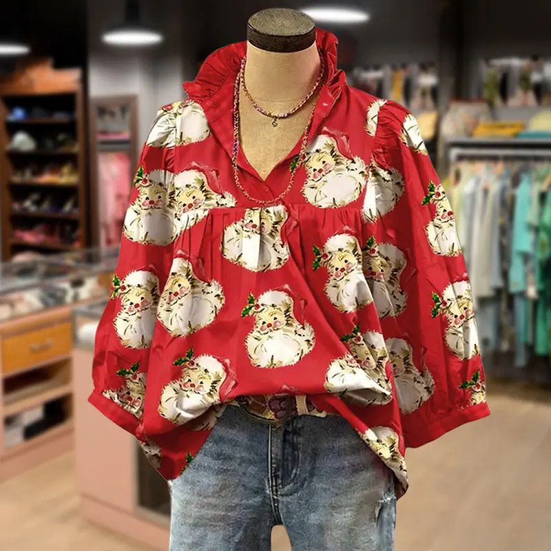 Santa print top