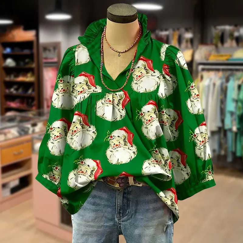 Santa print top