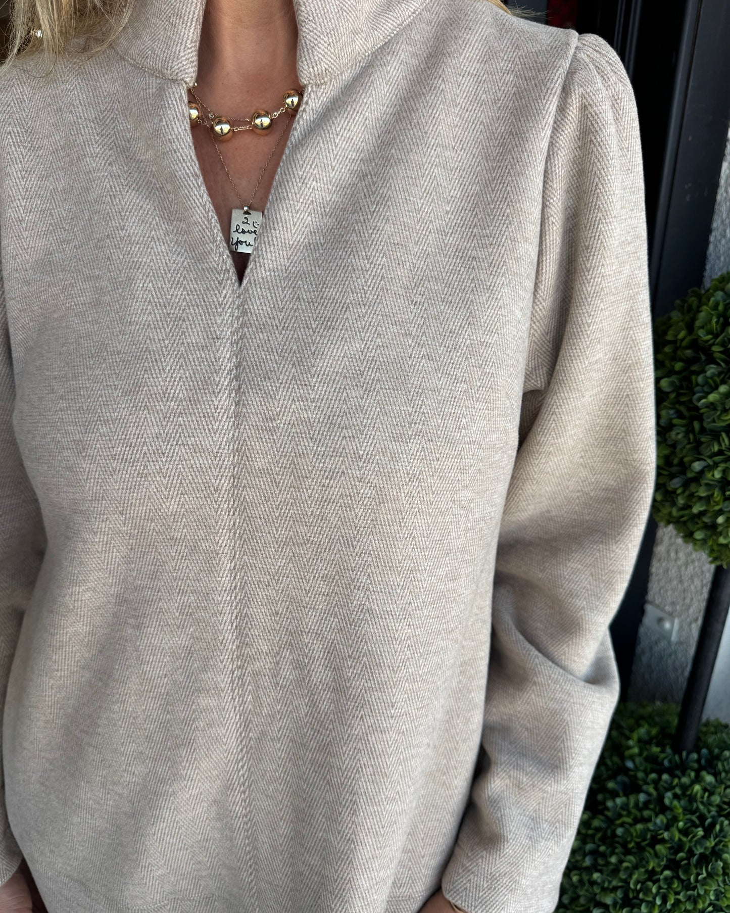 Textured Long Sleeve Dress