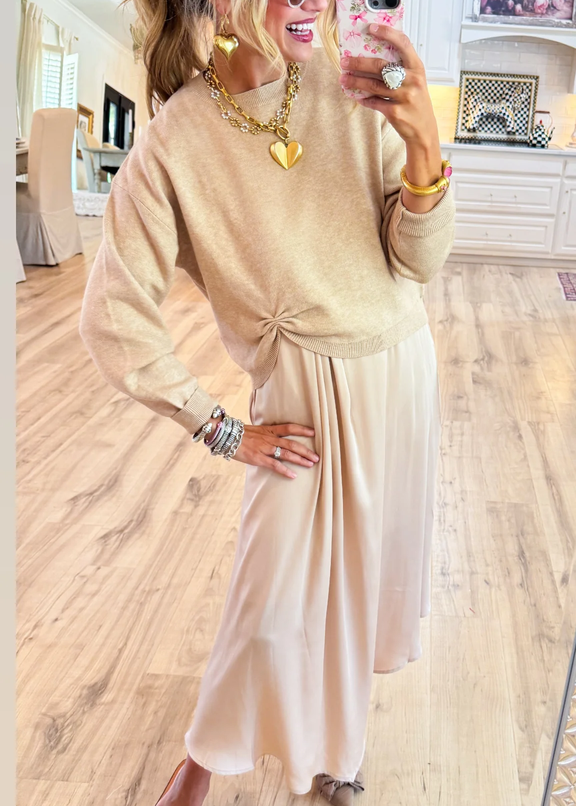 Soft Textured Knotted Sweater Top and Dress
