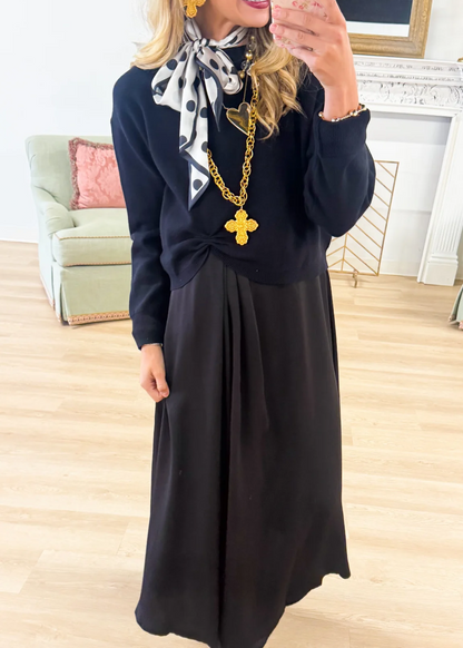 Soft Textured Knotted Sweater Top and Dress