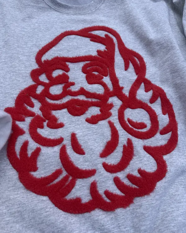 Fuzzy Santa Holiday Christmas Sweatshirt
