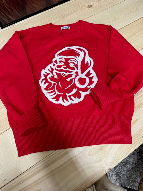 Fuzzy Santa Holiday Christmas Sweatshirt