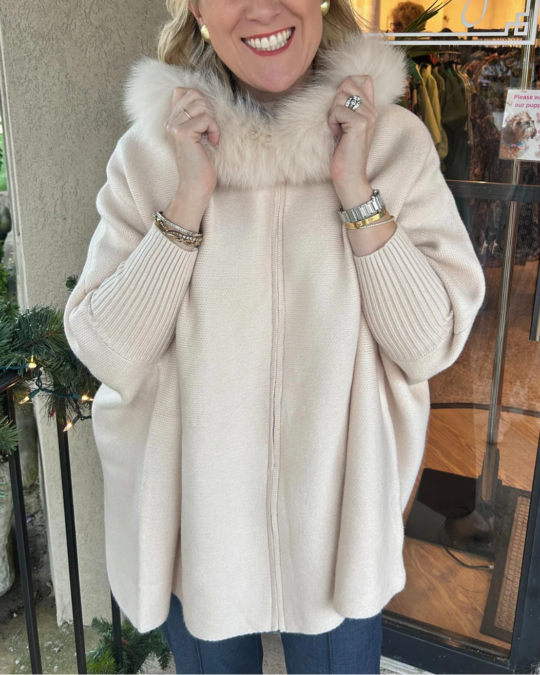 Cozy Faux Fox Fur Cape