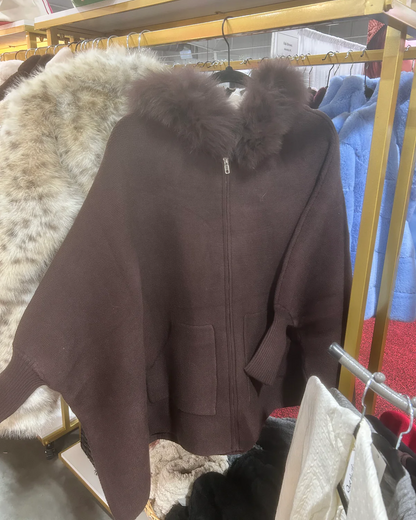 Cozy Faux Fox Fur Cape
