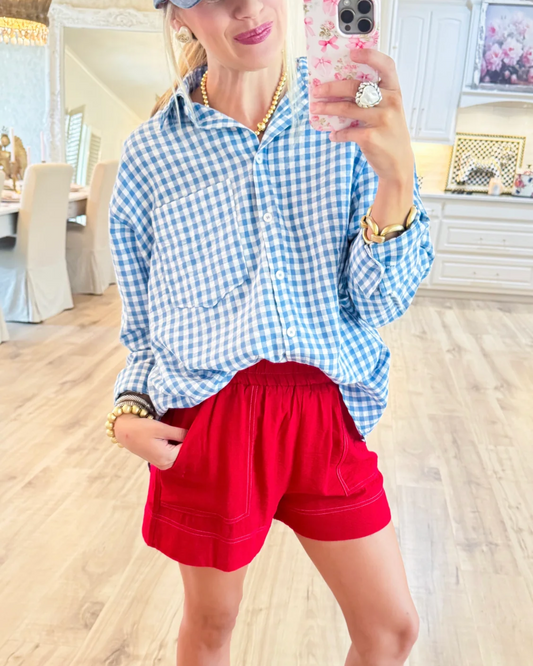 Gingham Long Sleeve Button Down
