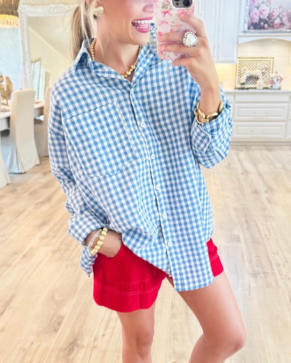 Gingham Long Sleeve Button Down