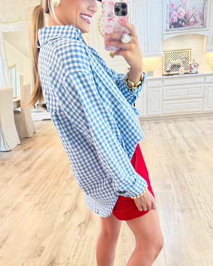 Gingham Long Sleeve Button Down