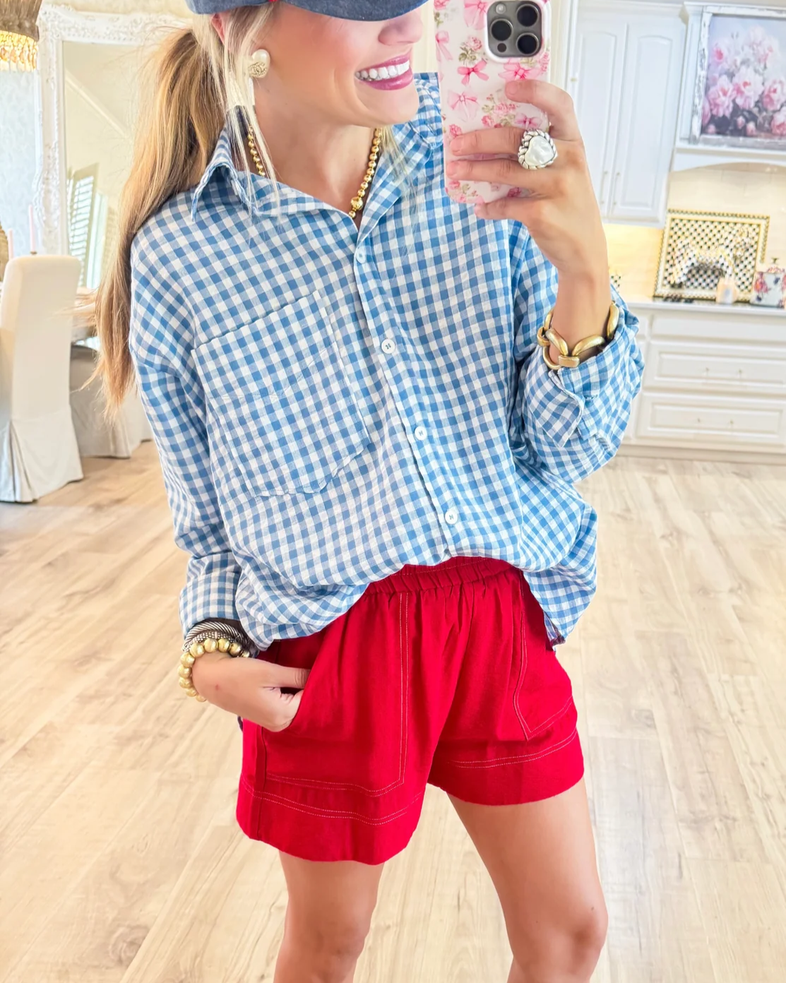 Gingham Long Sleeve Button Down
