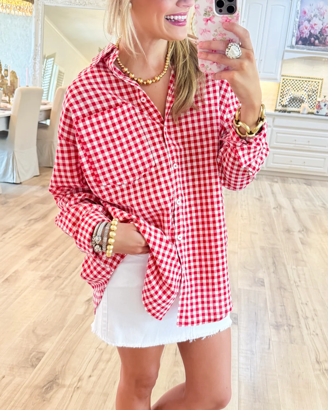 Gingham Long Sleeve Button Down