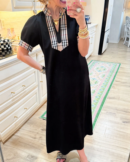 Black and Taupe Mix Dress