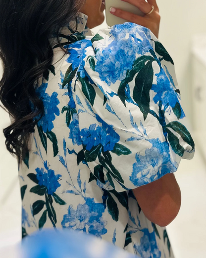 The Jane Blue Floral Midi Dress