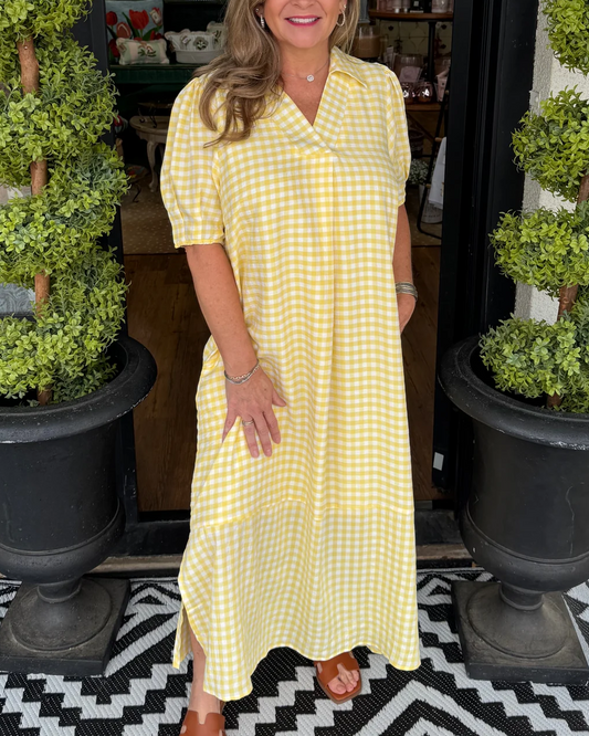 Gingham Breeze Maxi Dress