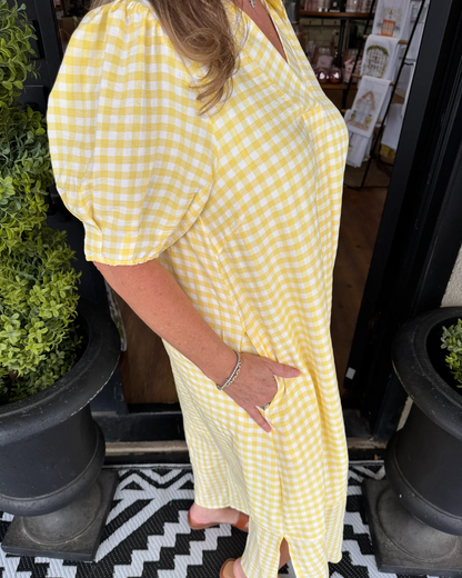 Gingham Breeze Maxi Dress