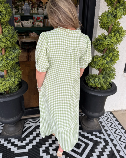Gingham Breeze Maxi Dress
