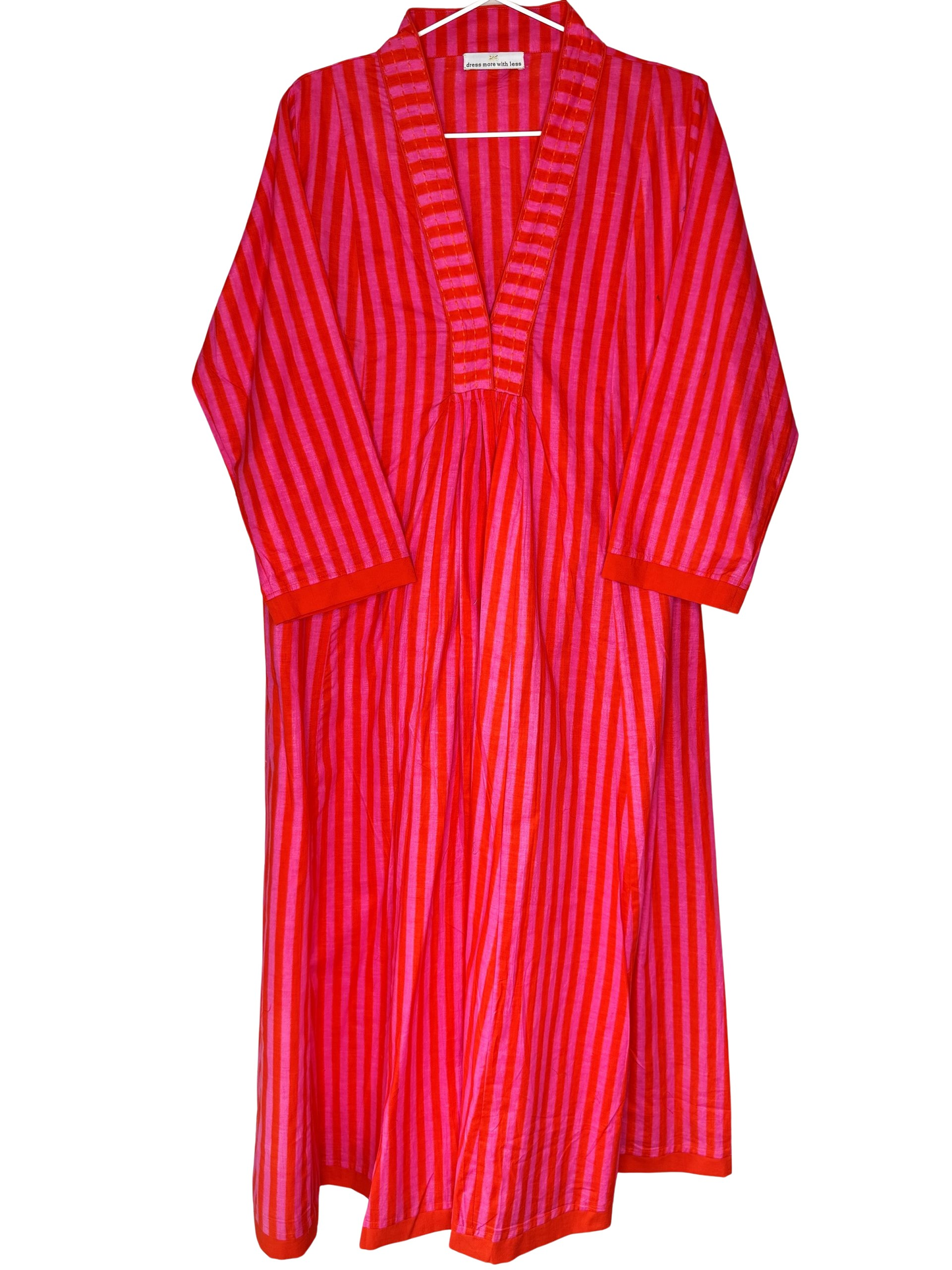 Solara Contrast-Stripe V-Neck Maxi Dress