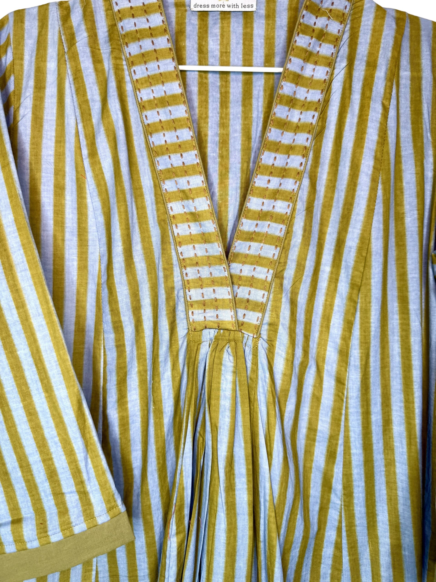 Solara Contrast-Stripe V-Neck Maxi Dress