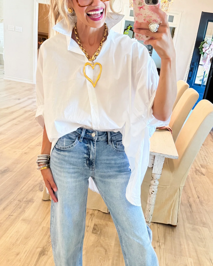 Relaxed Chic Oversized White Shirt