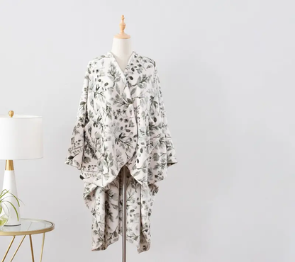 Floral Cozy Wearable Blanket with Pockets