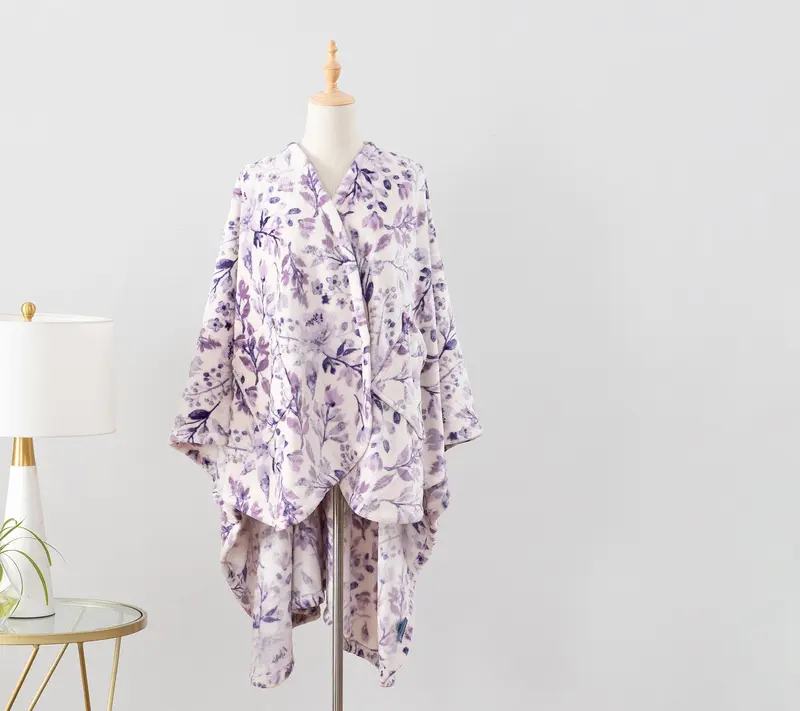 Floral Cozy Wearable Blanket with Pockets