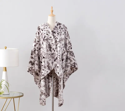 Floral Cozy Wearable Blanket with Pockets