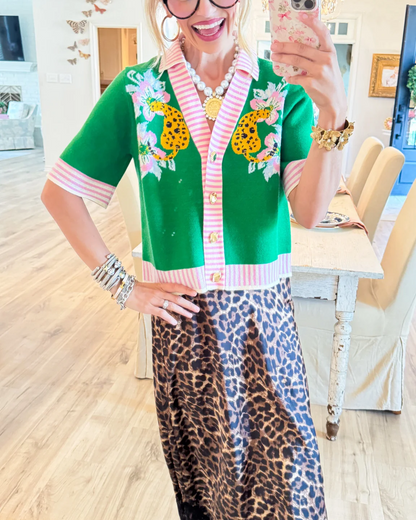 Wildflower Leopard Knit Cardigan
