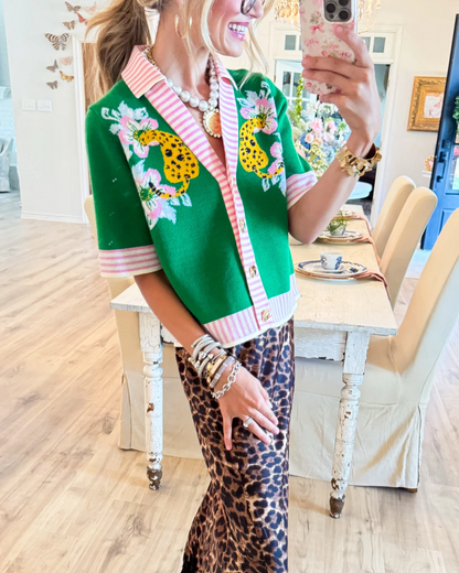 Wildflower Leopard Knit Cardigan