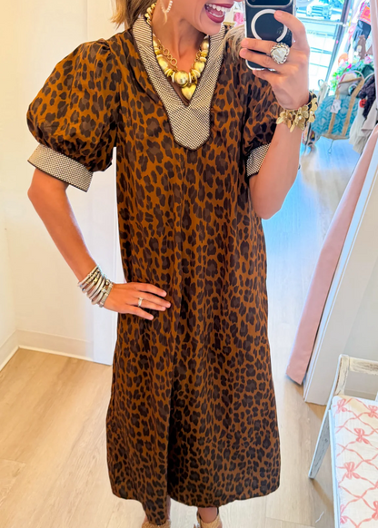 leopard-contrast-trim-puff-sleeve-maxi-dress