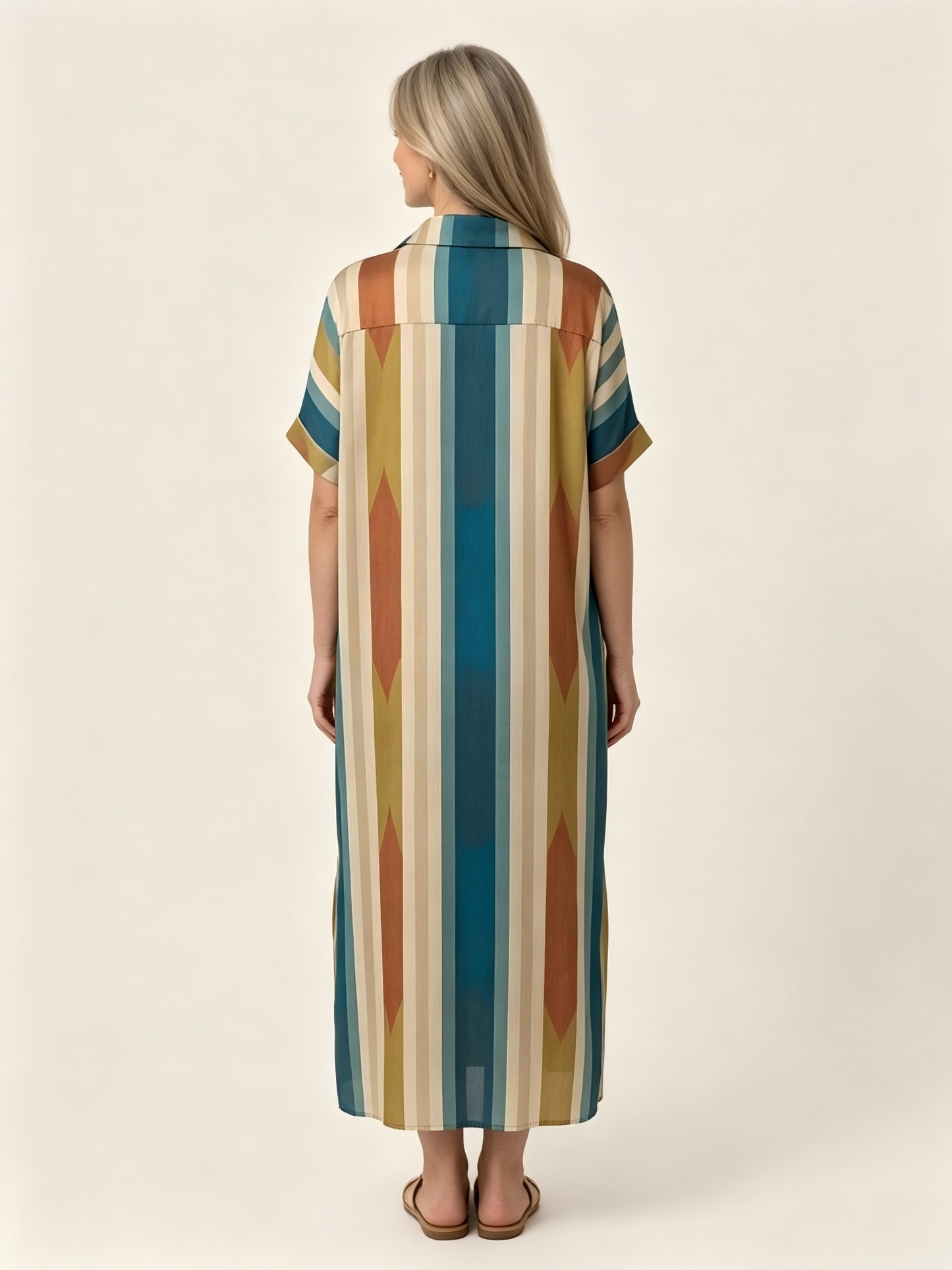 Southwestern Stripe Caftan Maxi Dress