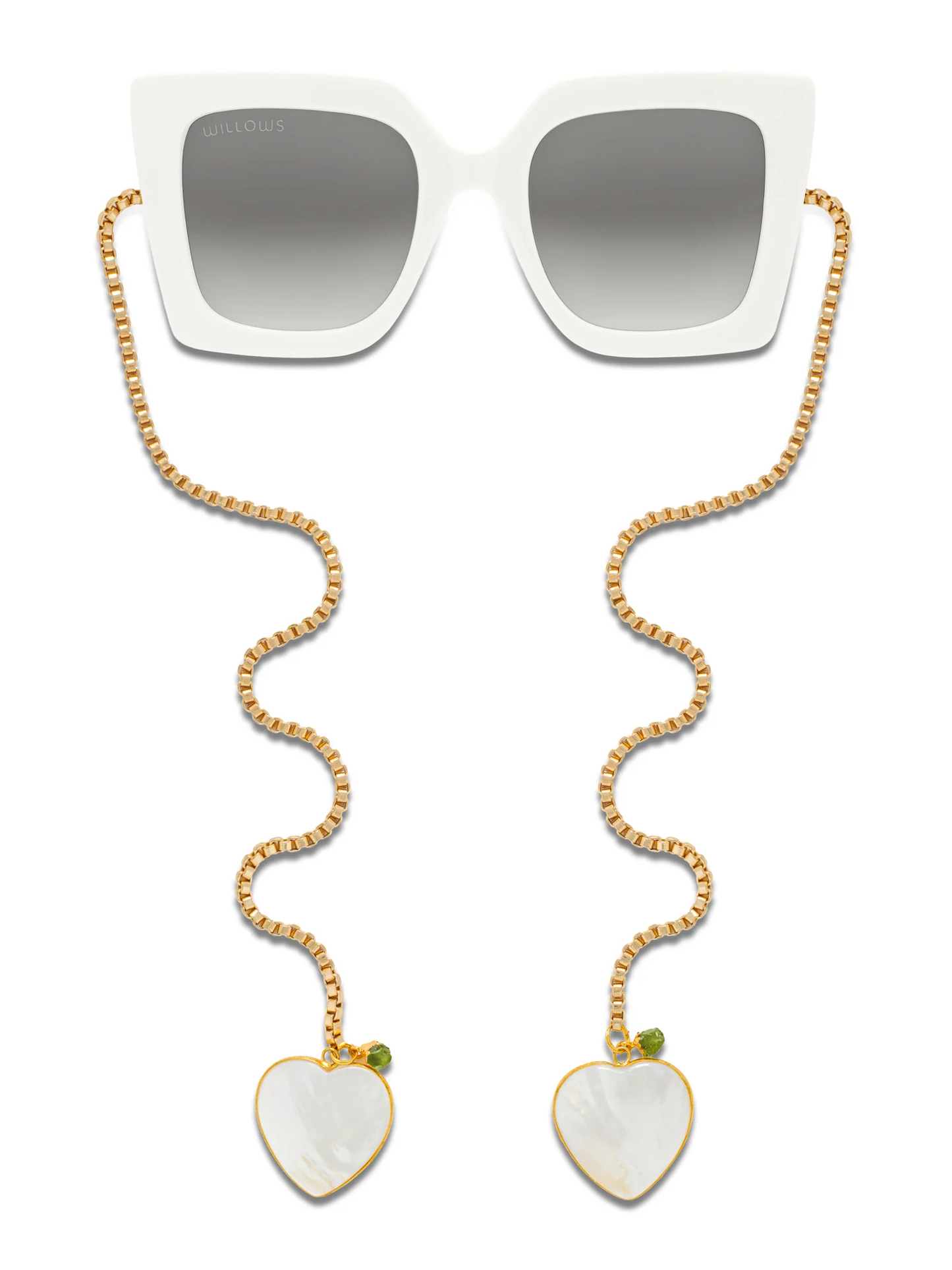Anti-loss sunglasses with a heart-link chain