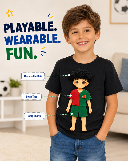 Kick & Switch™ Interchangeable Football Doll T-Shirt