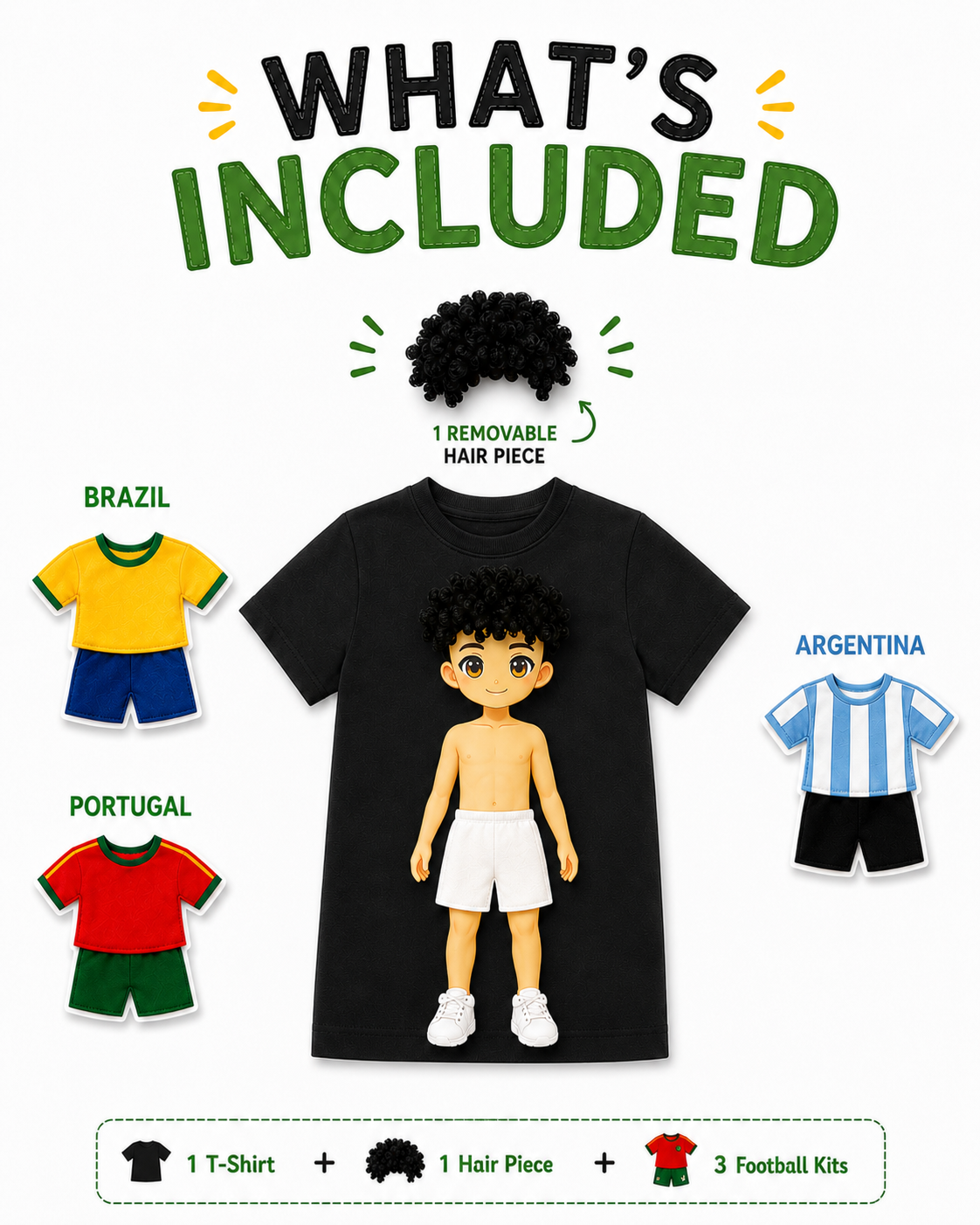 Kick & Switch™ Interchangeable Football Doll T-Shirt