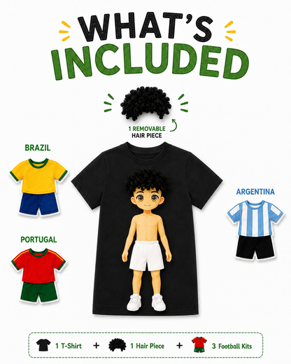 Kick & Switch™ Interchangeable Football Doll T-Shirt