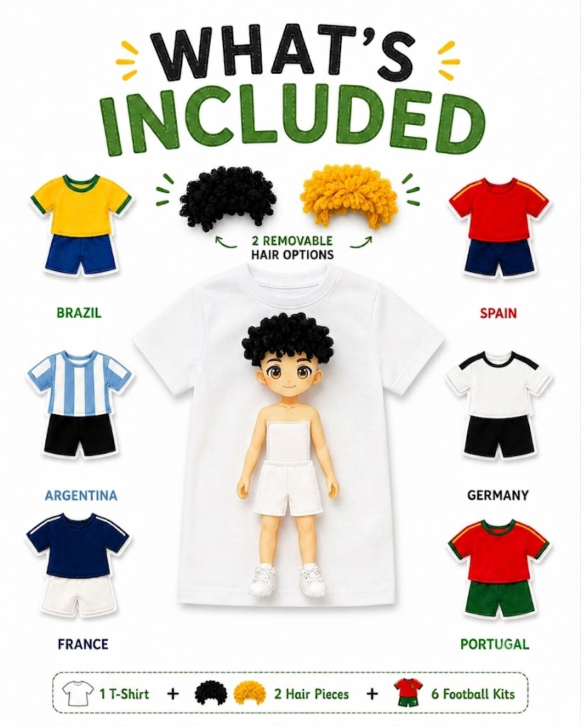 Kick & Switch™ Interchangeable Football Doll T-Shirt