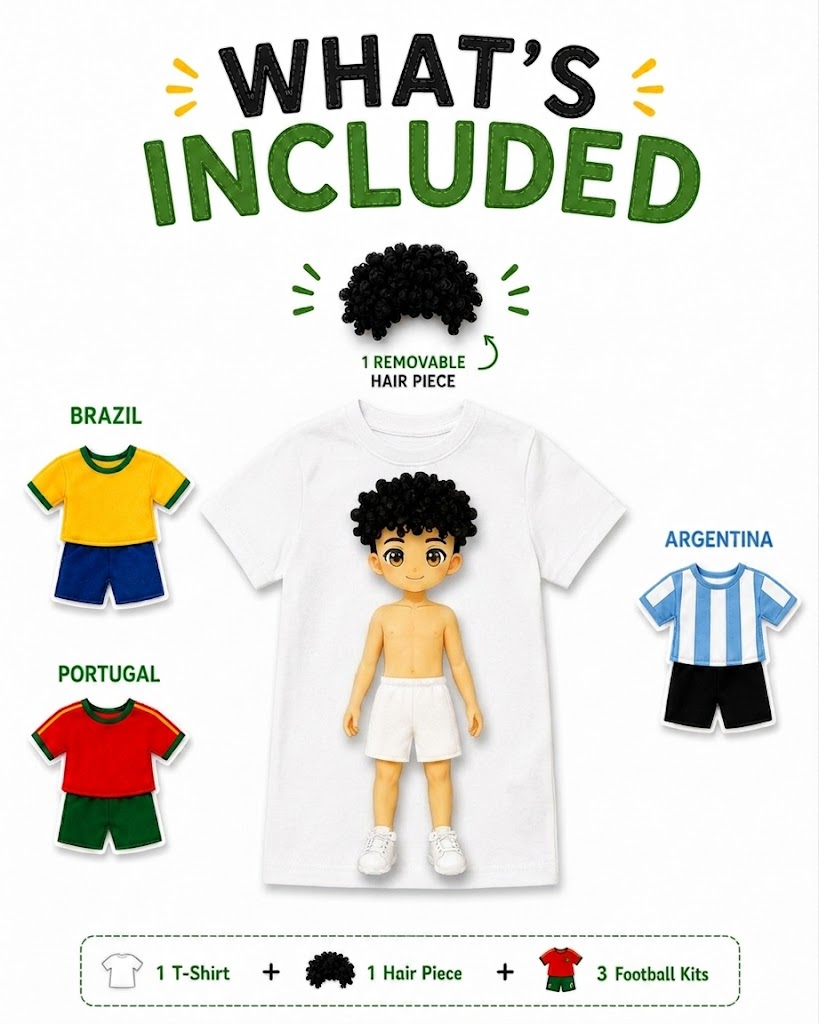 Kick & Switch™ Interchangeable Football Doll T-Shirt