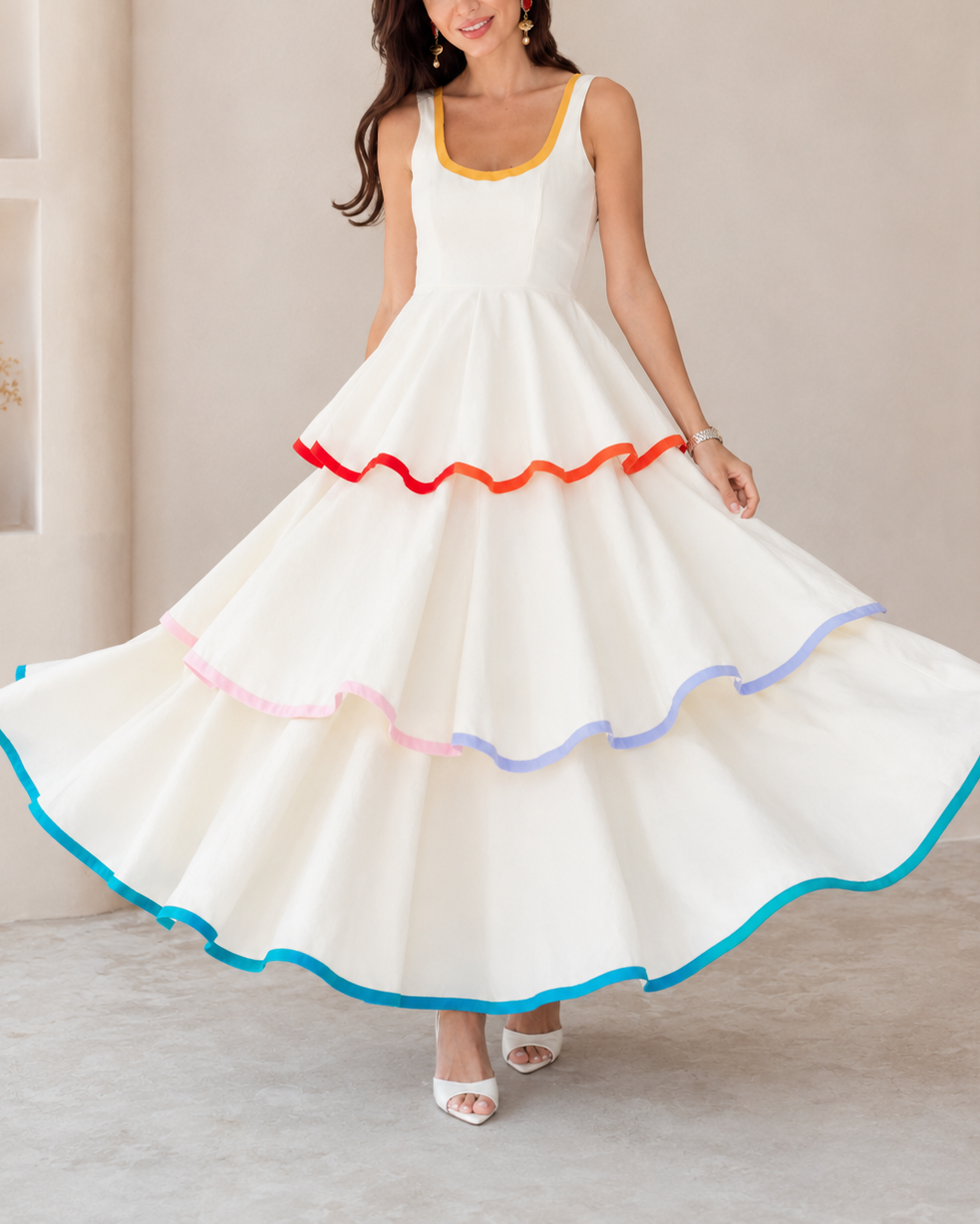 Colorful Moments Tiered Maxi Dress